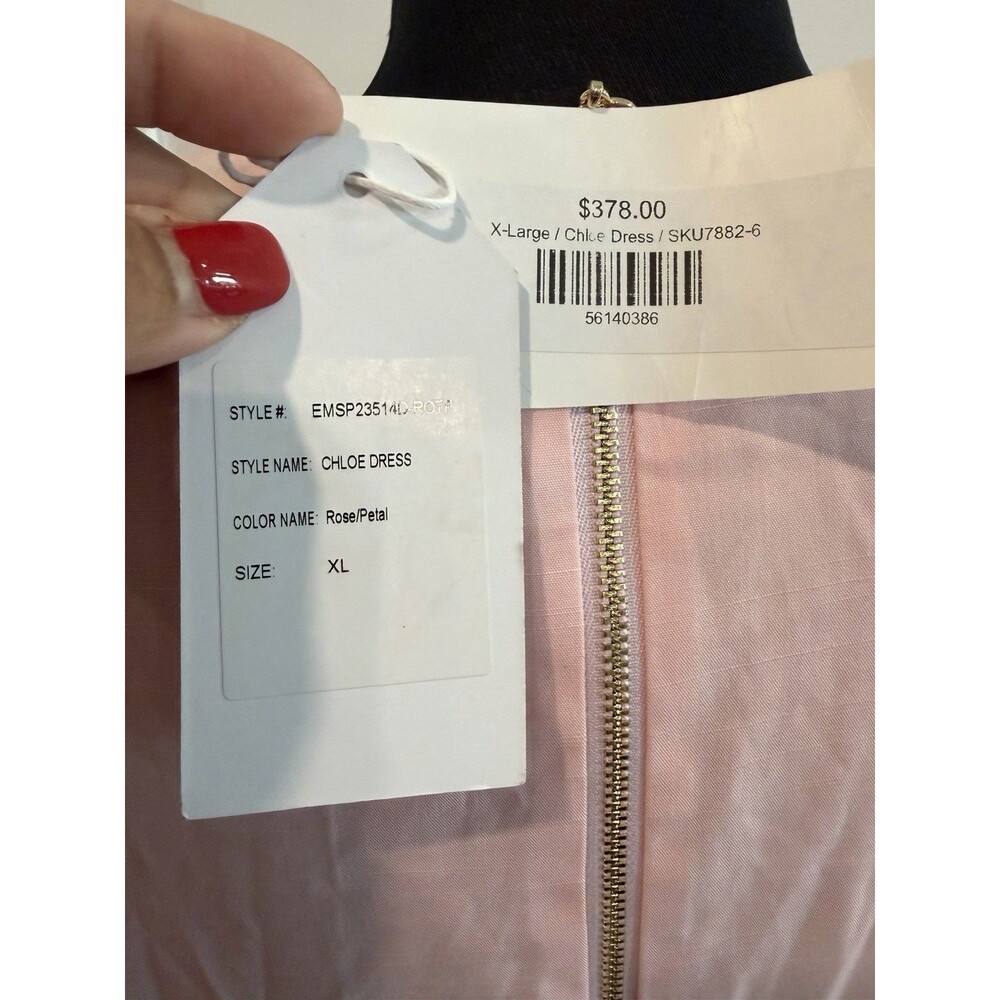 Emily Mccarthy Chloe Dress Rose Petal Pink Pleated Midi Women Size XL NWT - Picture 12 of 14